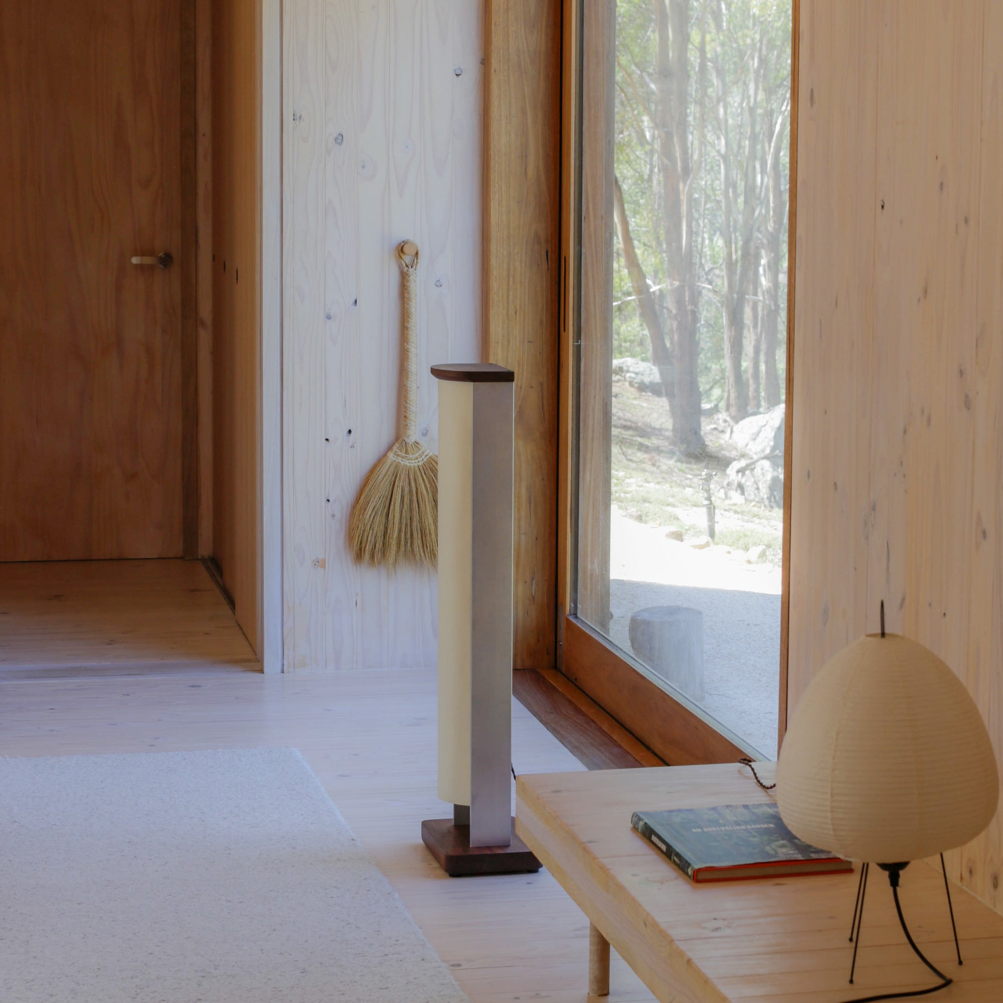 Modern PARCTA Standard Floor Lamp with a sleek metal stand and white lampshade, ideal for living room or office lighting.